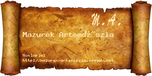 Mazurek Artemíszia névjegykártya